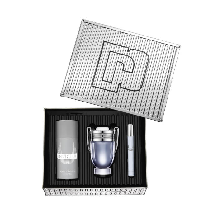 Paco Rabanne Invictus Gift Set 100ml EDT + 150ml Deodorant Spray + 10ml EDT