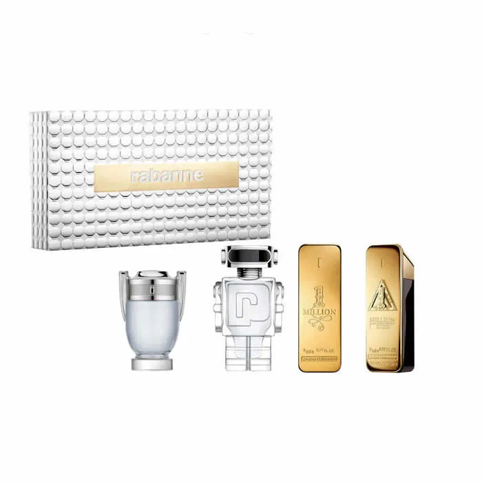 Paco Rabanne Miniatures For Him Gift Set 5ml 1 Million EDT + 5ml 1 Million Elixir EDP + 5ml Invictus EDT + 5ml Phantom EDT
