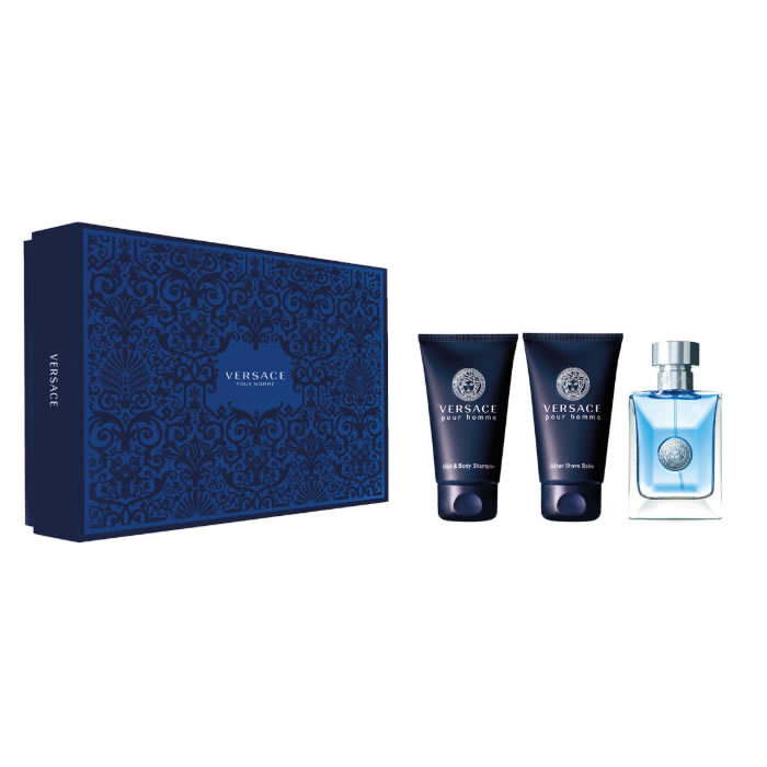 Versace pour Homme Gift Set 50ml EDT + 50ml Shower Gel + 50ml Aftershave Balm